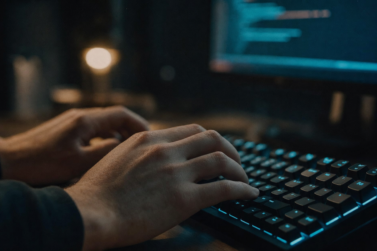 Gros plan sur les mains d'un expert en train de coder